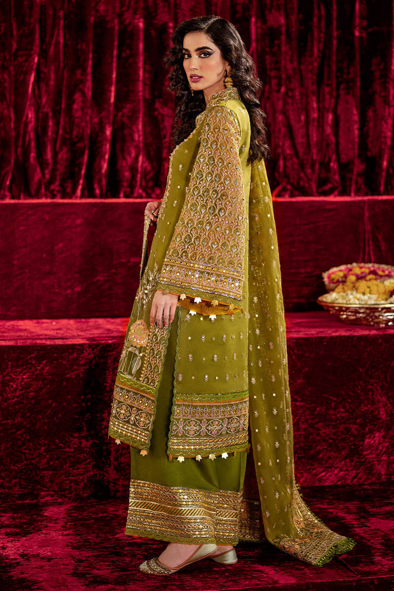 Farah Talib Aziz. Sona Seagreen Mehndi Long Shirt