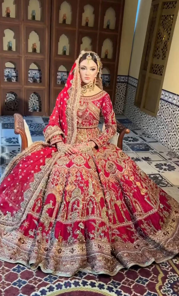 Mohsin Naveed Ranjha Design Studio. Heritage red bridal